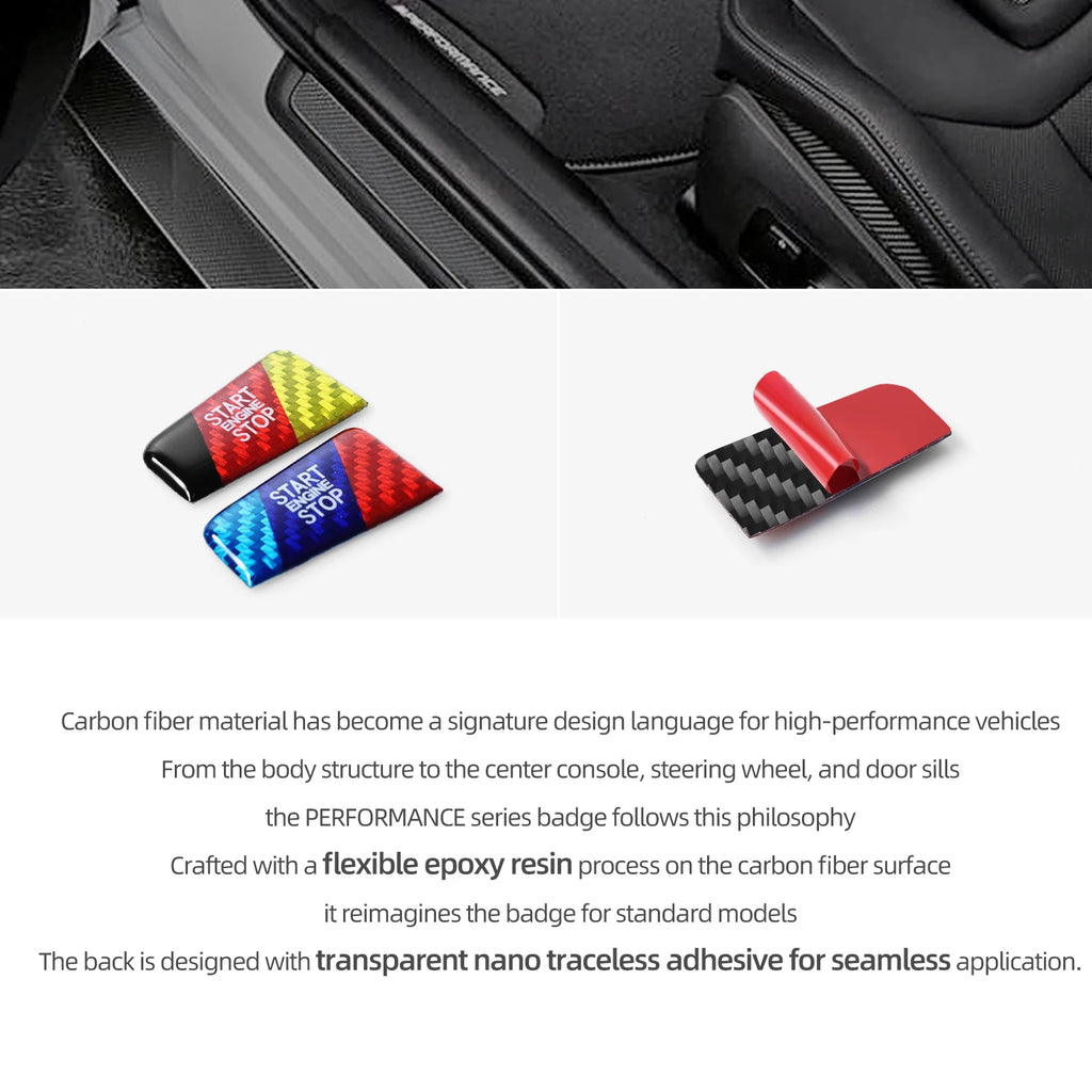 Carbon Fiber Look Start/Stop Button Sticker for 5 Series, X3