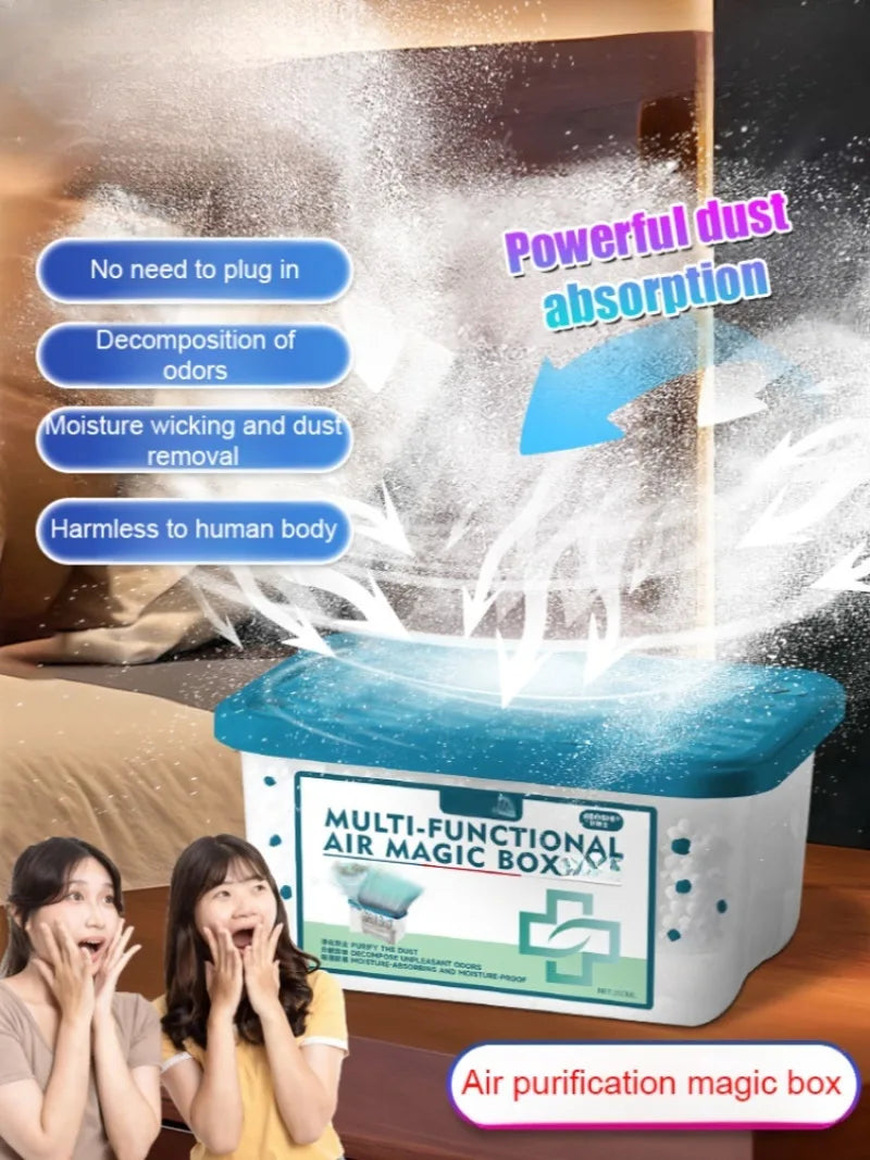Moisture absorber box with deodoriser, damp and odour control for bathrooms and closets