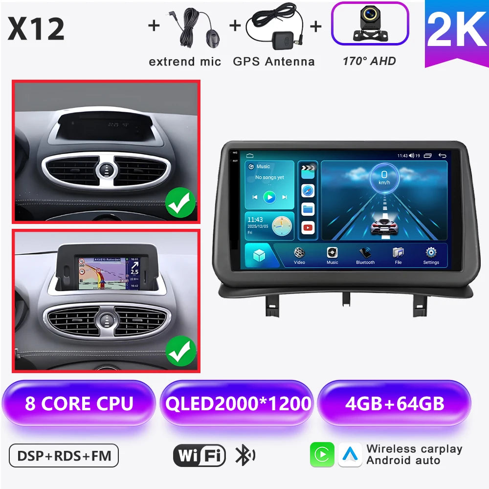 Renault Clio 3 Android 16 Car Multimedia Player with CarPlay - image 12