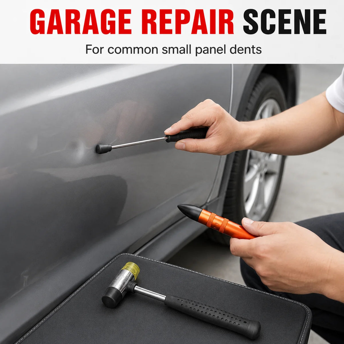 Paintless Dent Repair Kit - Car Dent Removal Tool with Hammer & Rods - image 18