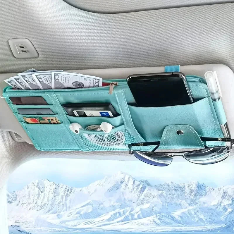 Car Sun Visor Organizer with Multiple Pockets