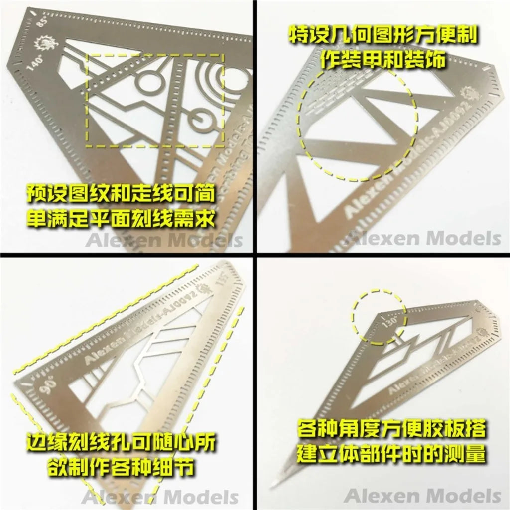 4-in-1 Angle Measuring Scribing Ruler for Gundam Model Building - image 8