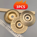 Woodworking Grinding Disc Three-Piece Set 100mm Wide/16Mm Metal Hole Arc-Shaped Bevel Design Electric Grinder Grinding Disc Wood Cutting Carving Polishing Tool Set