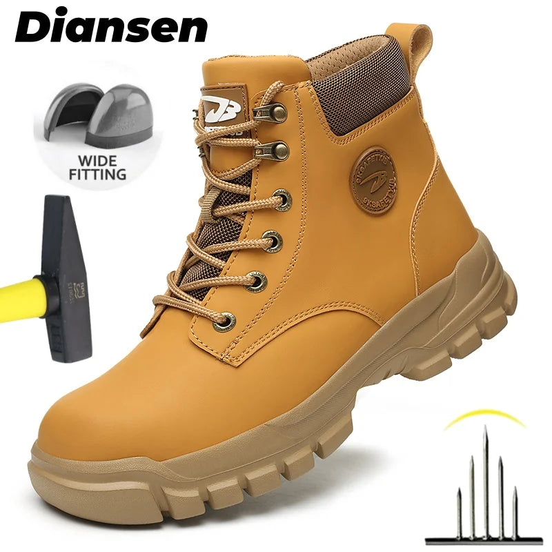 Steel Toe Shoes for Men Women Lightweight Anti-smash Steel Toe Sneakers Indestructible Work Boots Construction Safety Shoes