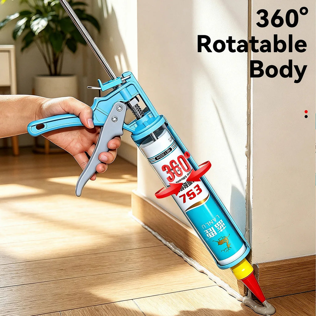 Manual Silicone Glass Glue Gun Skeleton Caulking Caulk Cartridge Skeleton Gun Caulking Applicator Tool Set For Doors Windows