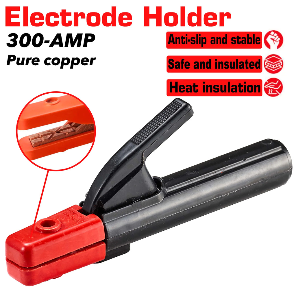 300A Pure Copper Welding Clamp, Non-Slip, Stable, Insulated, Anti-Scalding Welding Handle Clamp, Industrial-Grade Thickened Copper Core Welding Machine Clamp, Suitable for Manual Arc Welding/Field Welding