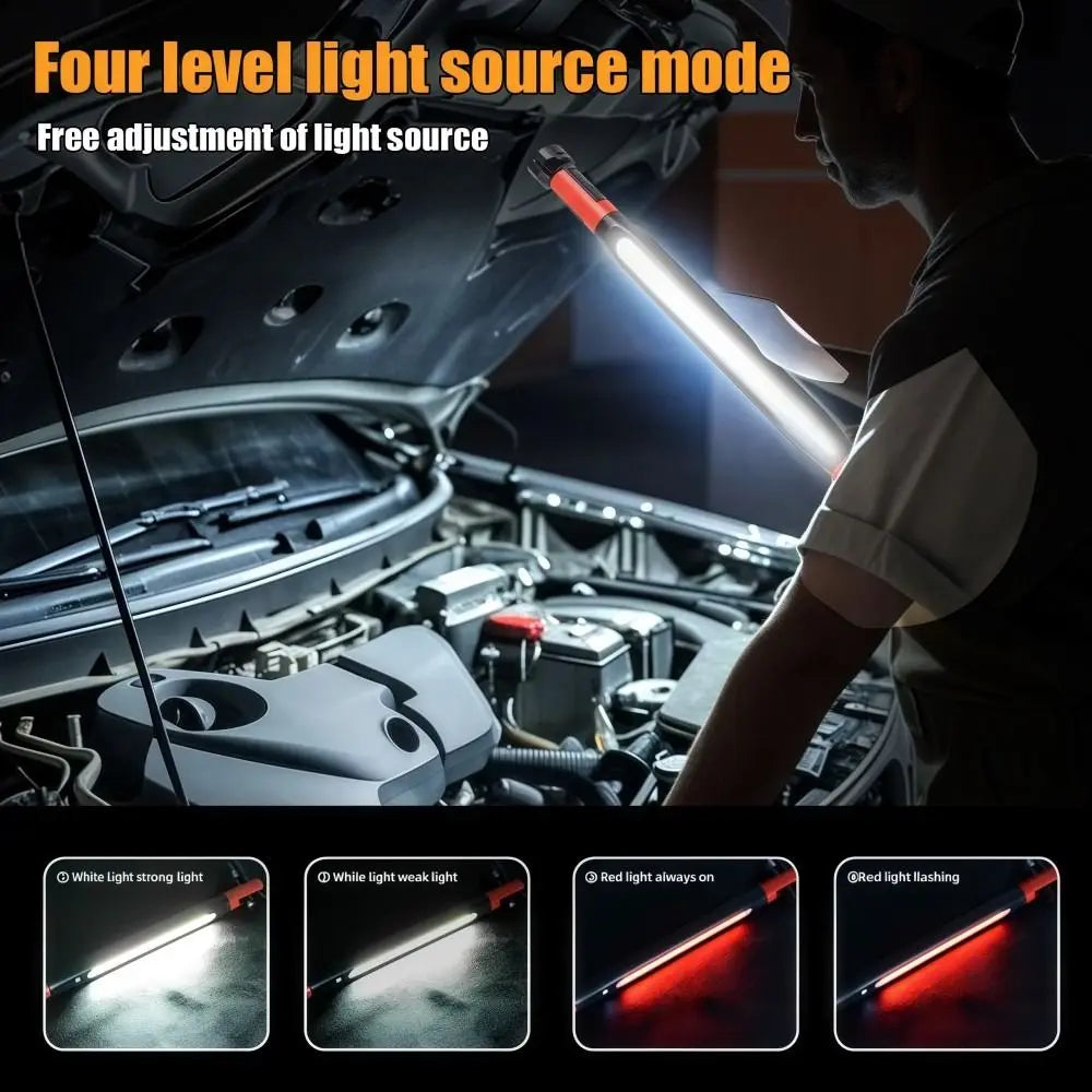 Magnetic LED Work Light Rechargeable IP65 Waterproof Maintenance Work Lights Digital Display Portable Flashlight For Car Repair