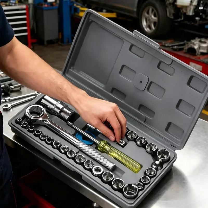 Auto Disassembly Socket Wrench Set Automotive Mechanical Repair Tool Kit Car Maintenance Accessories For Vehicle Workshop Use