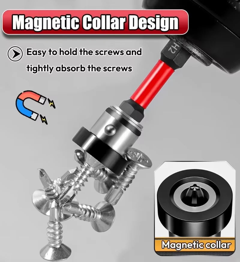 Anti Slip Bits Magnetic Screwdriver Bit Set S2 Alloy Steel Impact Resistance Bits-3/6/12Pcs Suitable for Electric Drills