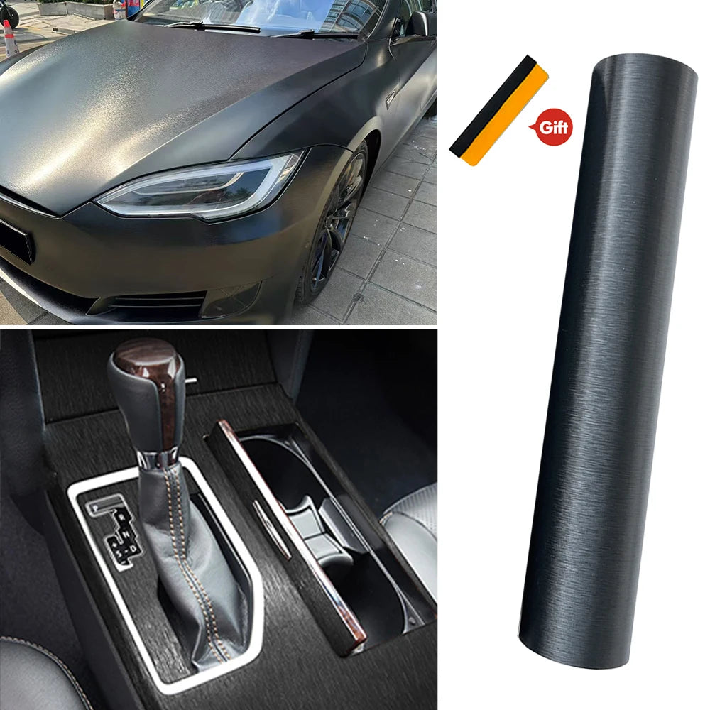 Matte Silver Brushed Aluminum Vinyl Car Wrap Sticker Self-Adhesive - image 7