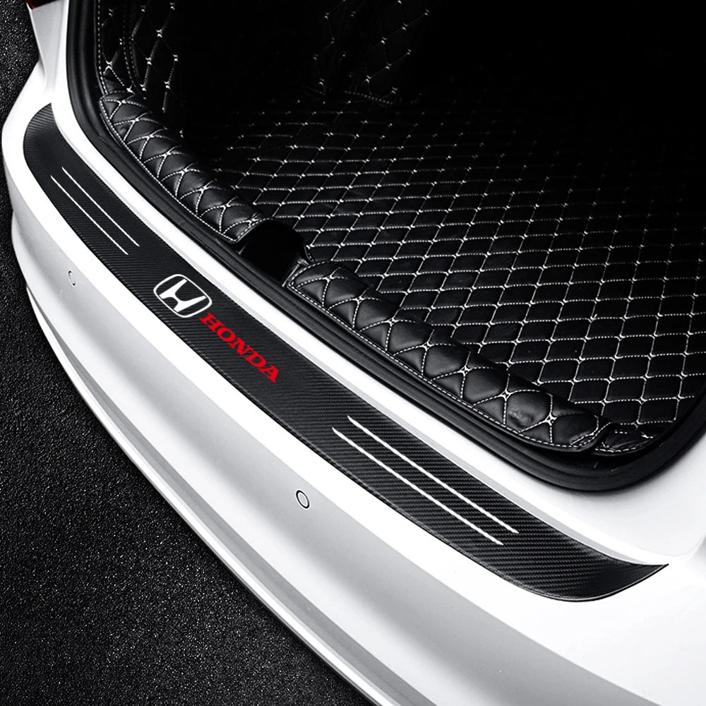 Carbon Fiber Rear Trunk Bumper Guard for Honda Fit Civic Jazz Accord - image 9