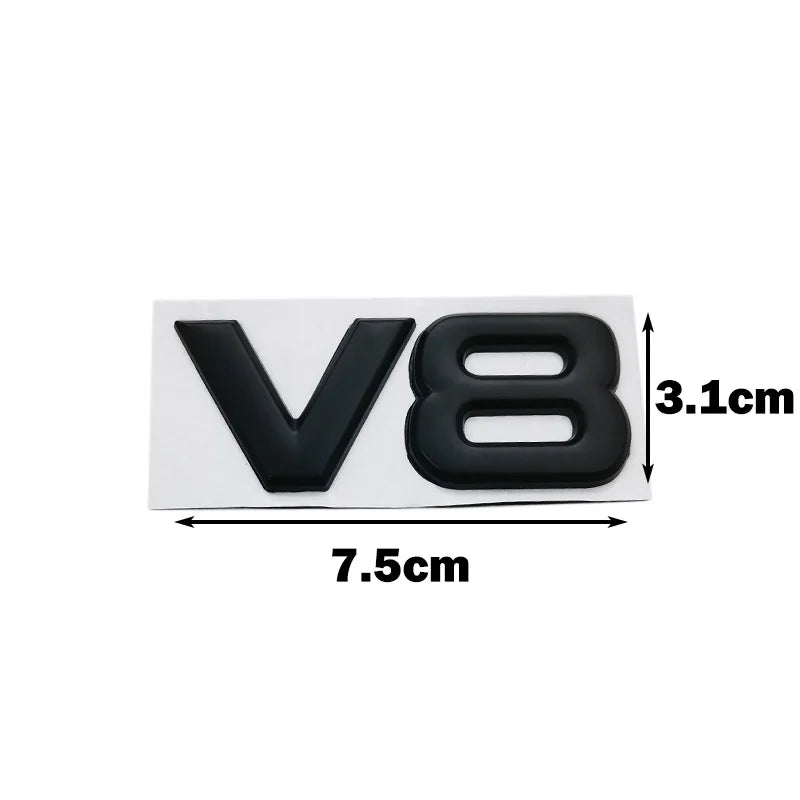 V8 Metal Car Emblem Badge - Waterproof Trunk Decal Sticker - image 6