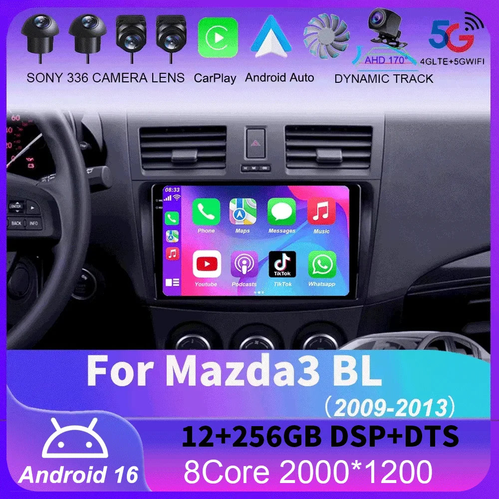 Mazda 3 Android Car Stereo 9" GPS Navigation CarPlay 2009-2013