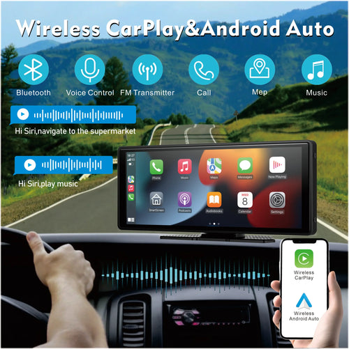 10-Inch Wireless CarPlay & Android Auto Touchscreen Stereo