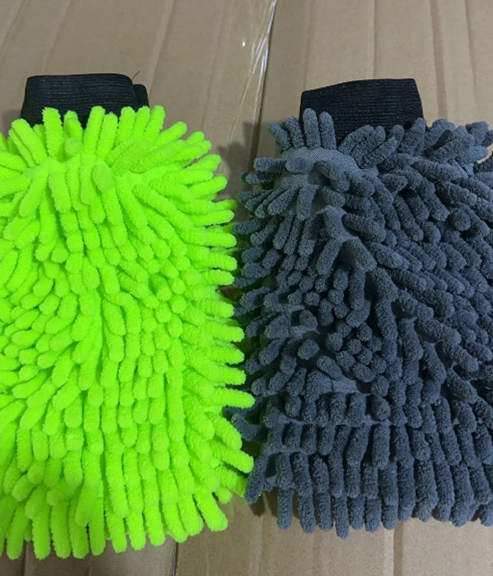 Scratch-Free Chenille Microfiber Car Wash Mitt for Washing, Drying and Detailing
