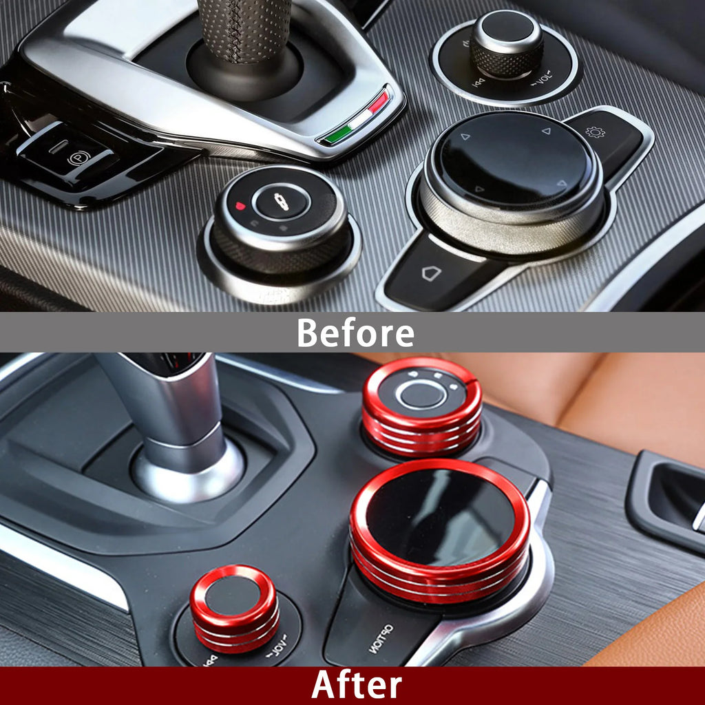 Carbon Fiber Interior Trim Stickers for Alfa Romeo Giulia and Stelvio