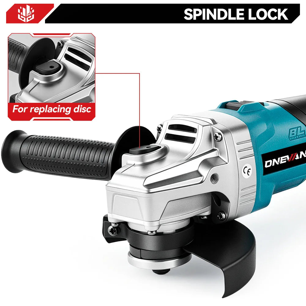 Cordless Angle Grinder 125mm 6-Speed Brushless for Makita 18V Battery - image 14