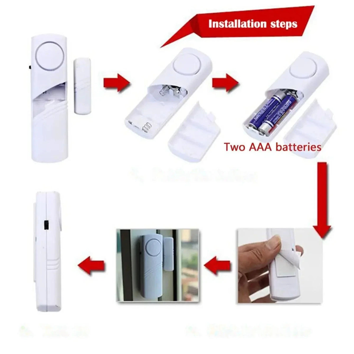 2-Piece Wireless Door & Window Magnetic Alarm Sensor Set