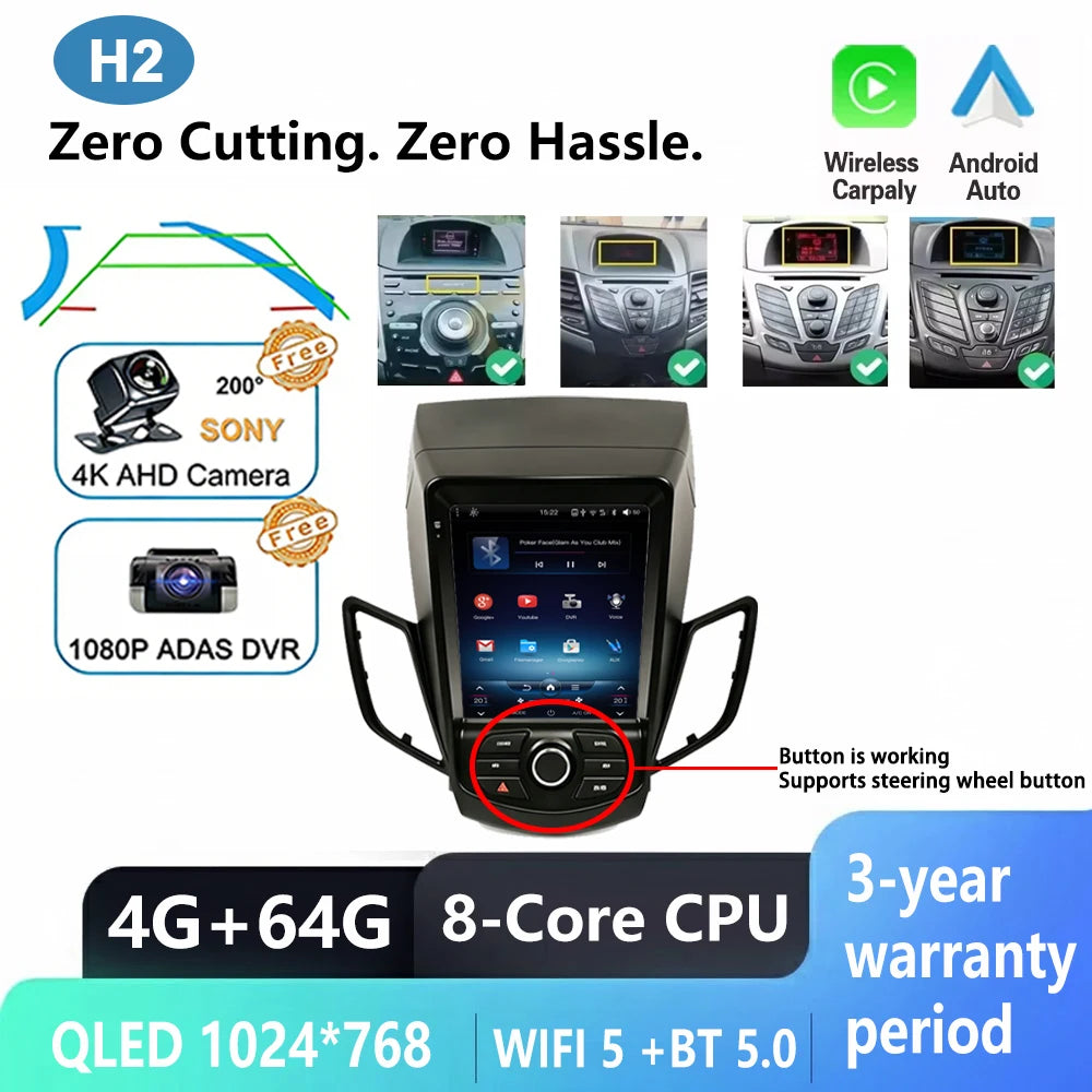 9.7" Android Car Stereo + CarPlay for Ford Fiesta MK6/MK7 - image 7