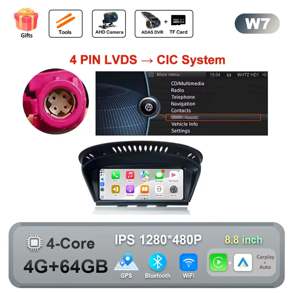 Wireless CarPlay Android Auto Multimedia Radio for BMW E60 E90 - image 15