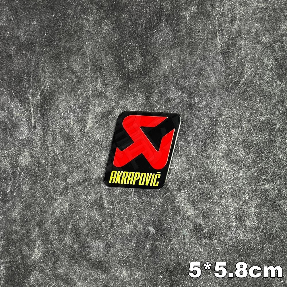 Metal Motorcycle Exhaust Pipe Label Sticker with Lettering Design