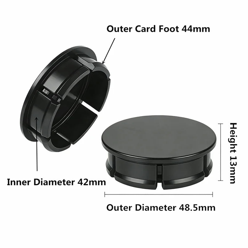 4 Pcs Black Plastic Wheel Center Caps 49mm 50mm Universal - image 6