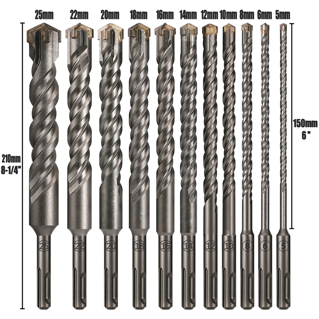 Extended Cross Electric Hammer Drill 110-500mm SDS Plus Through Wall Reinforced Concrete Hard Alloy Four Blade Impact Drill Bit
