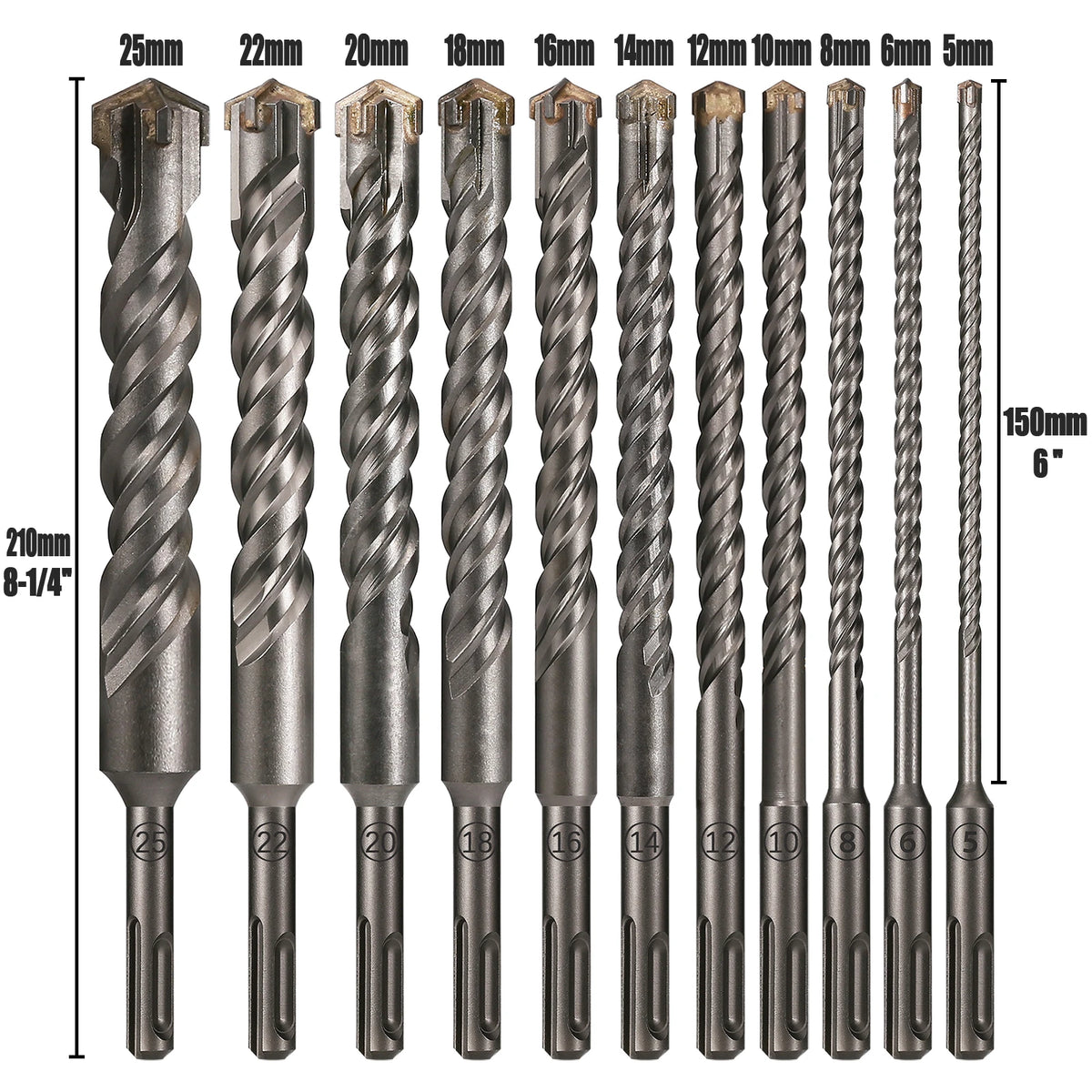 Extended Cross Electric Hammer Drill 110-500mm SDS Plus Through Wall Reinforced Concrete Hard Alloy Four Blade Impact Drill Bit