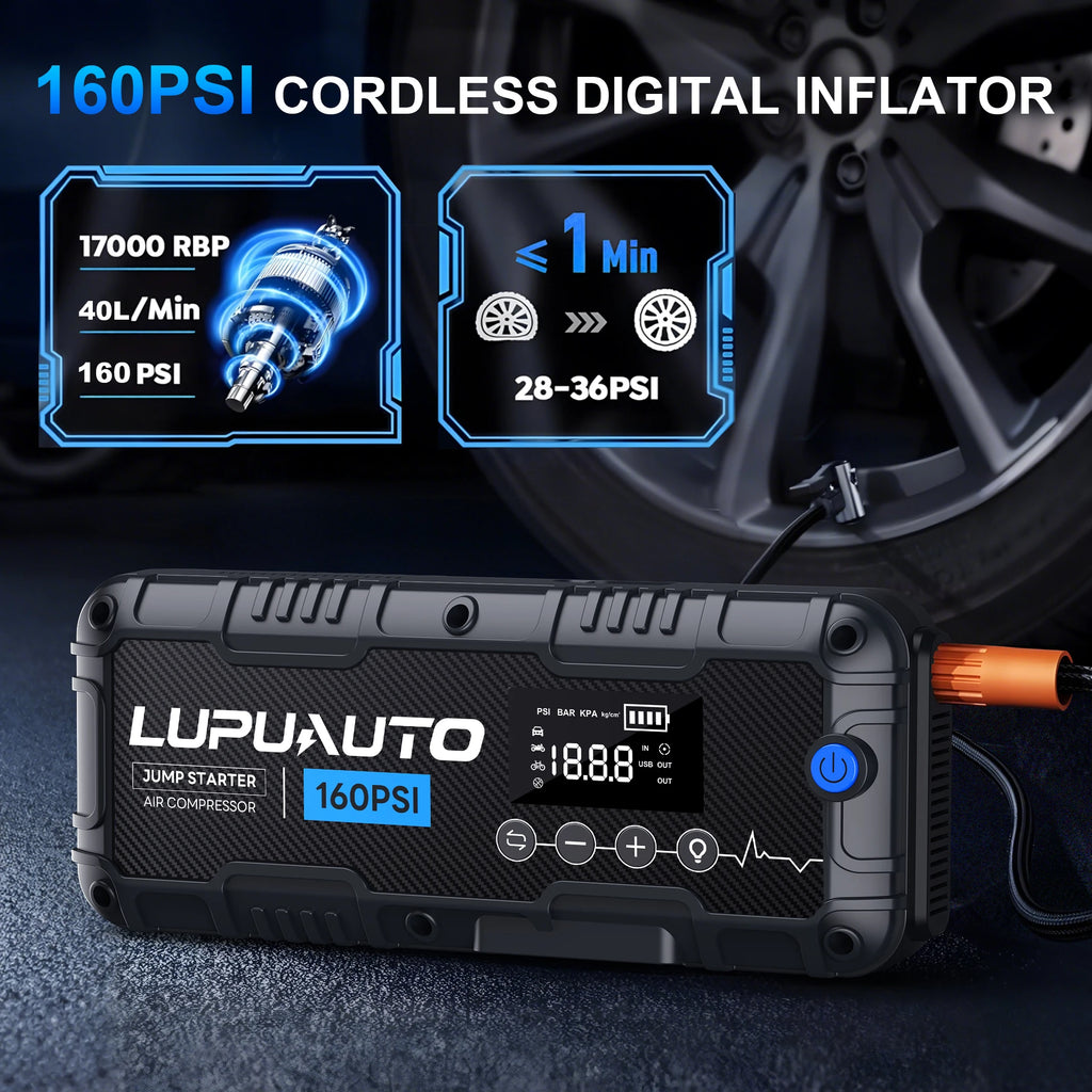 4-in-1 4000A Jump Starter with Tire Inflator & Power Bank - image 8