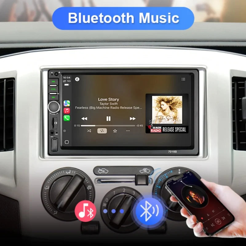 7-Inch Wireless CarPlay and Android Auto Car Stereo with Backup Camera Input