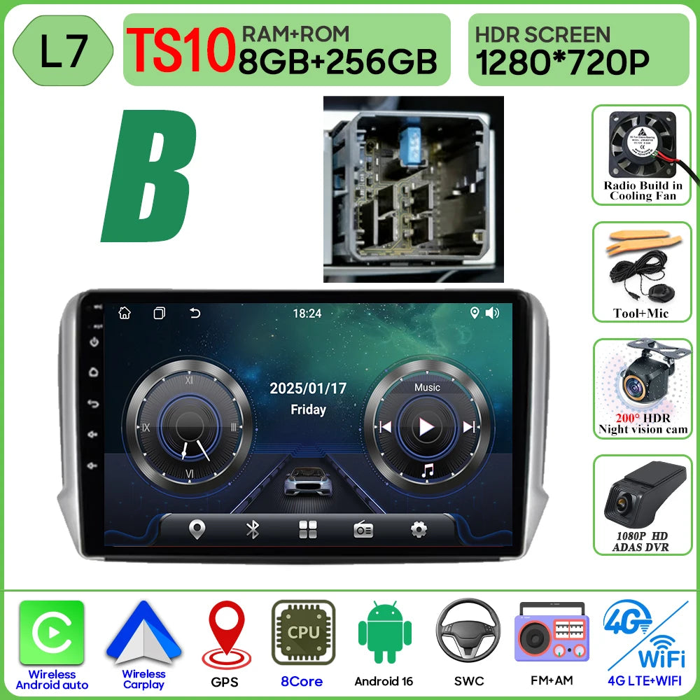 Peugeot 2008/208 10" Android 16 GPS Navigation Stereo (2012-2018) - image 14