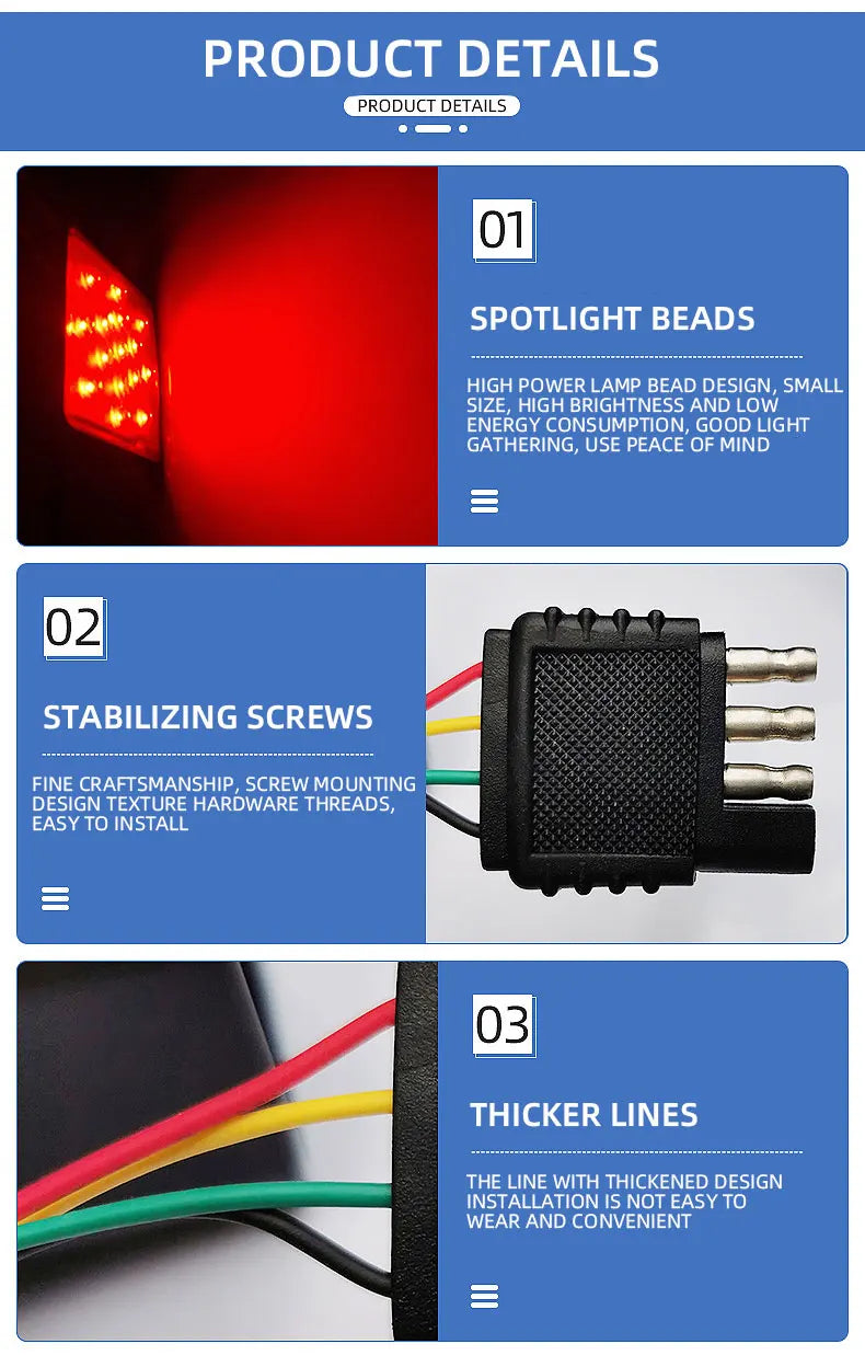 Universal 12V LED Brake Tail Light – 15 Bright LEDs for Car/Truck/SUV - image 12