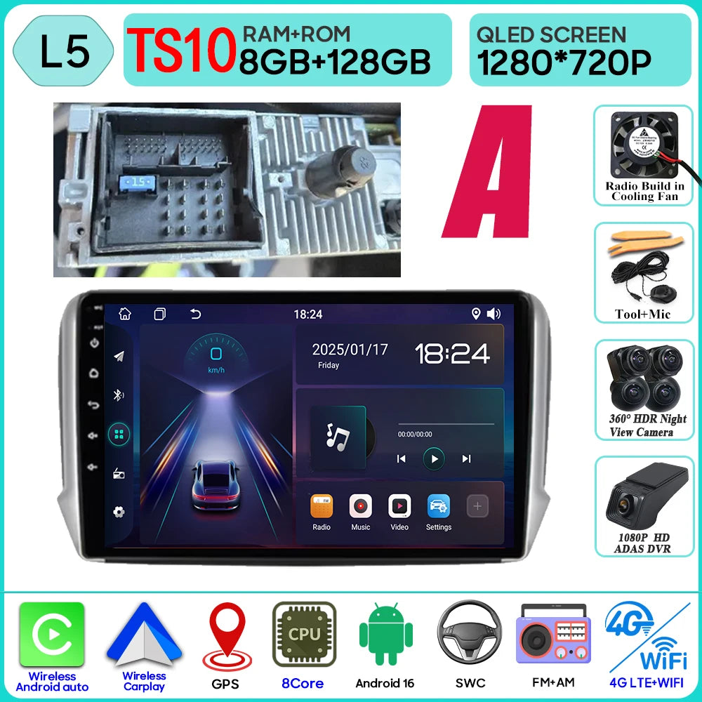 Peugeot 2008/208 10" Android 16 GPS Navigation Stereo (2012-2018) - image 18