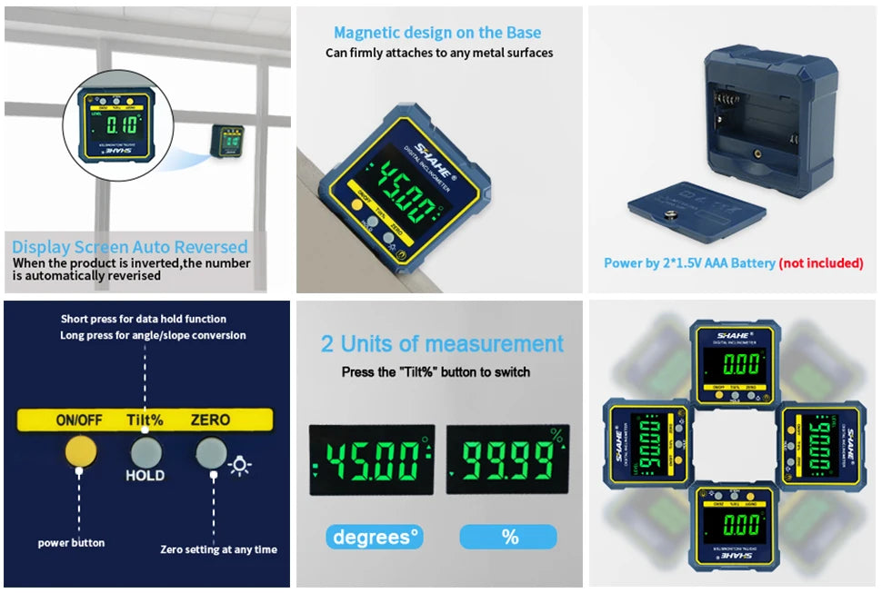 Digital Angle Gauge Magnetic Protractor Inclinometer with Backlight - image 9