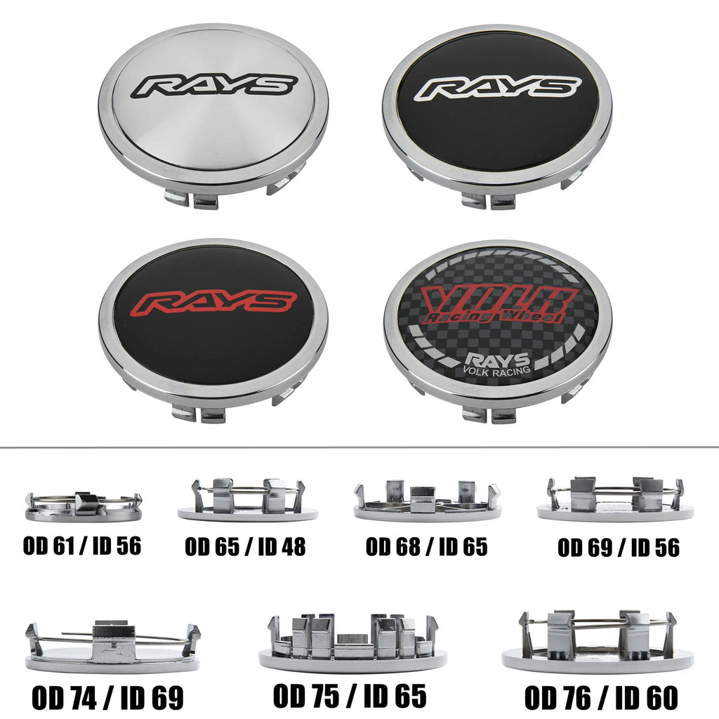 Universal Wheel Center Caps, Multiple Sizes, Set of 4