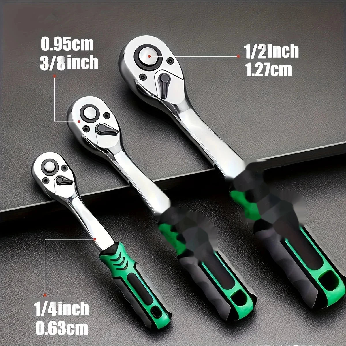72-Tooth Ratchet Socket Set 1/4"–3/8"–1/2" – Quick Release