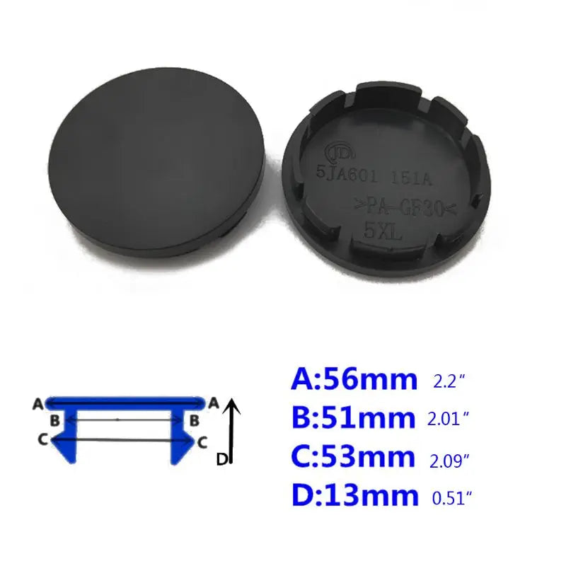 56mm Car Wheel Center Caps Set for Audi Skoda Lada - ABS Plating - image 3