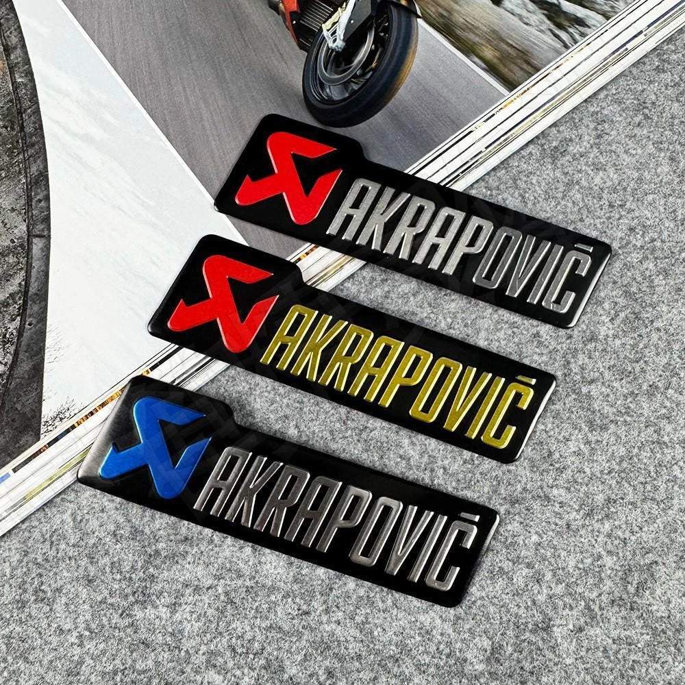Metal Motorcycle Exhaust Pipe Label Sticker with Lettering Design