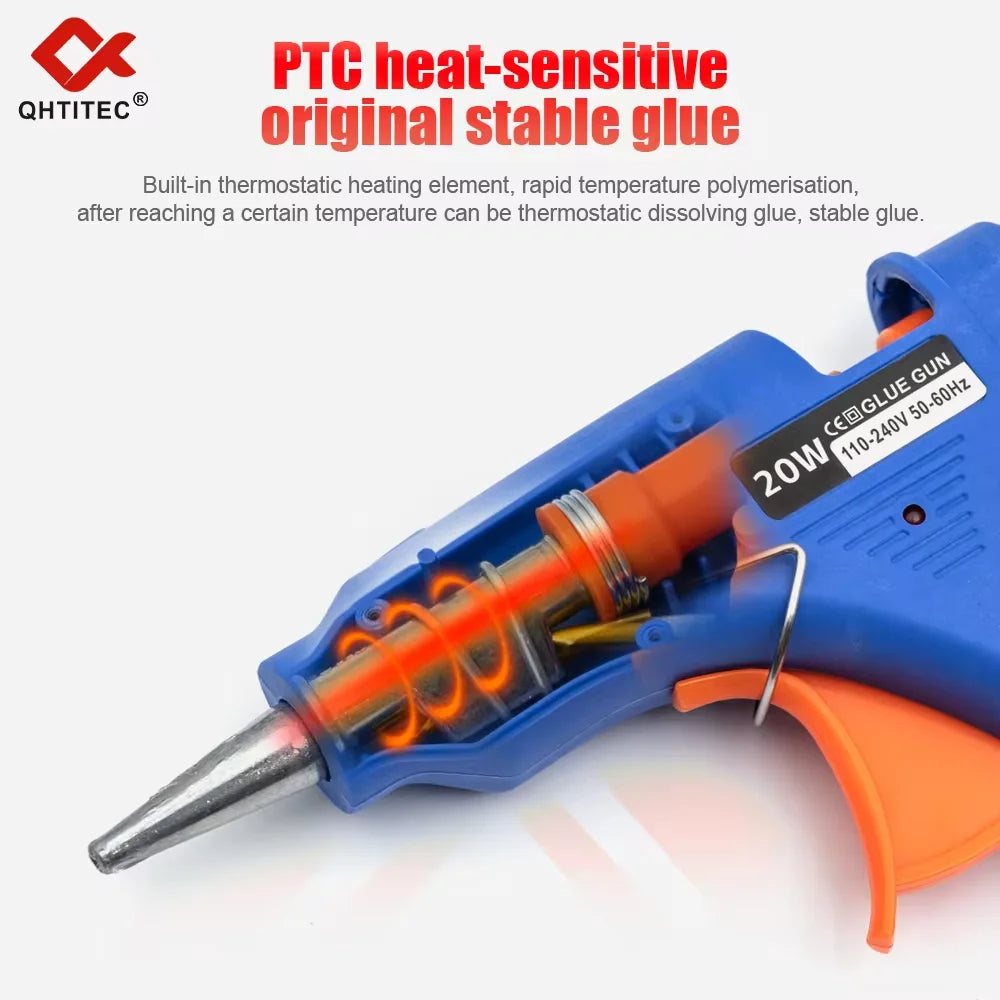 Mini Hot Melt Glue Gun 20W with 20x 7mm Glue Sticks DIY Repair Tool - image 3