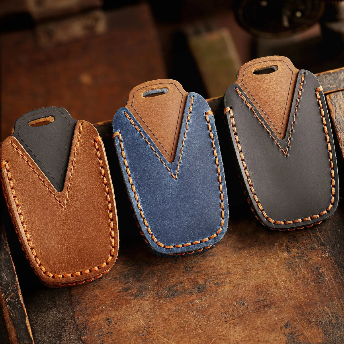 Genuine Leather Key Fob Case for Toyota Camry RAV4 CHR - image 3