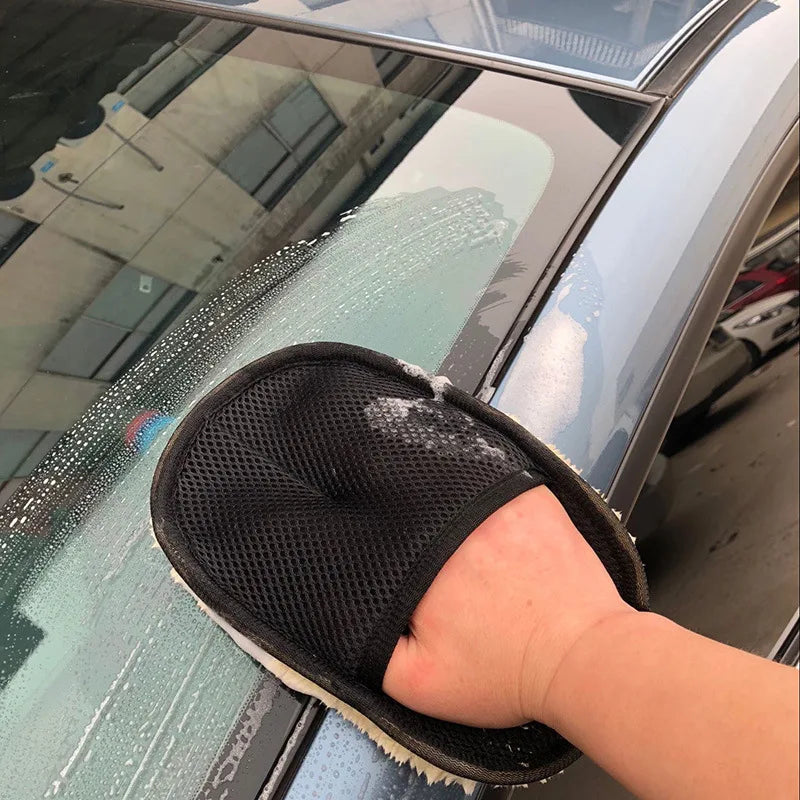 Soft Imitation Wool Car Wash Mitt for Cars and Motorcycles