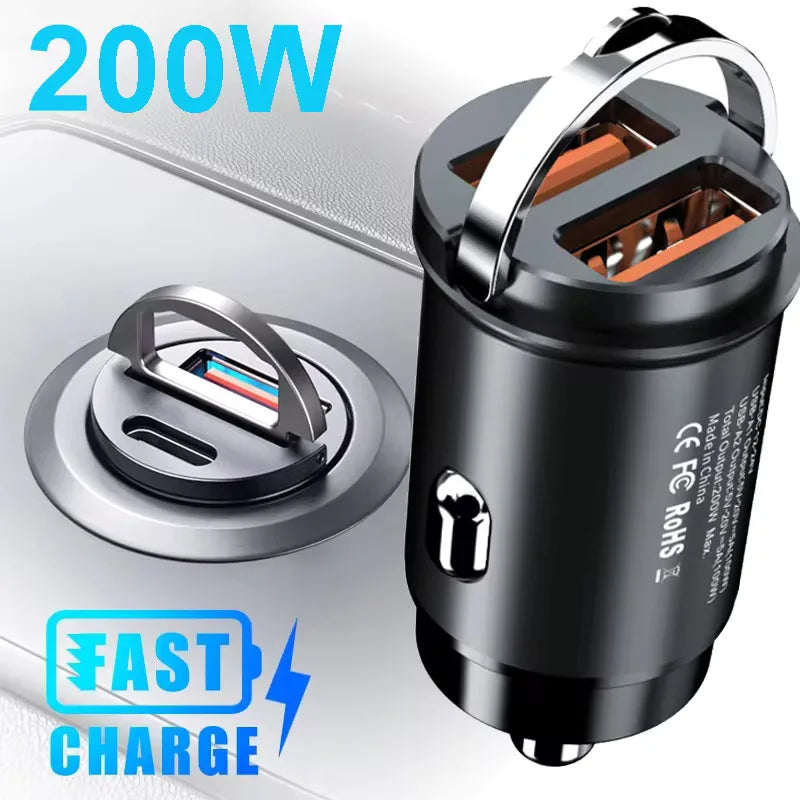 Dual USB Car Charger 30W Type-C & USB Fast Charging Adapter