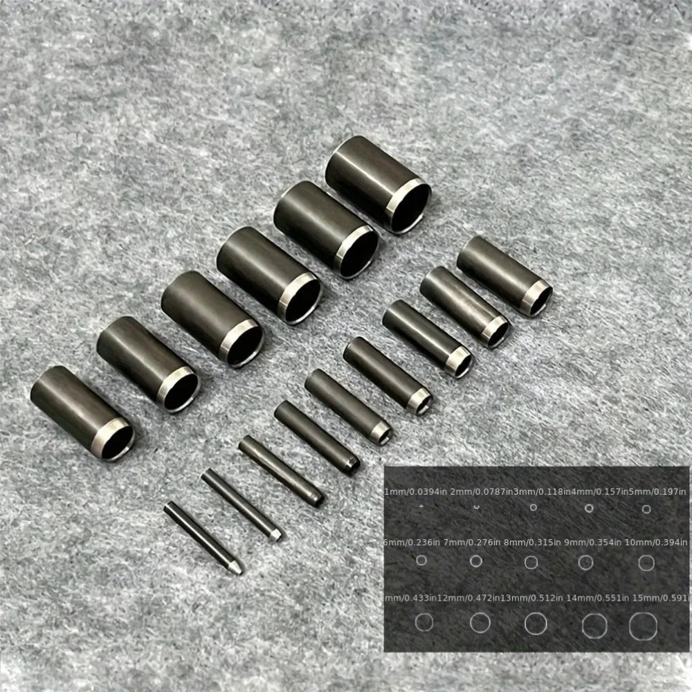 15 Sizes Round Hole Punch(1-15mm), Hollow Punch Cutter Tool Set with Storage Case, Leather Hole Punch, Leather Craft Die Cutter