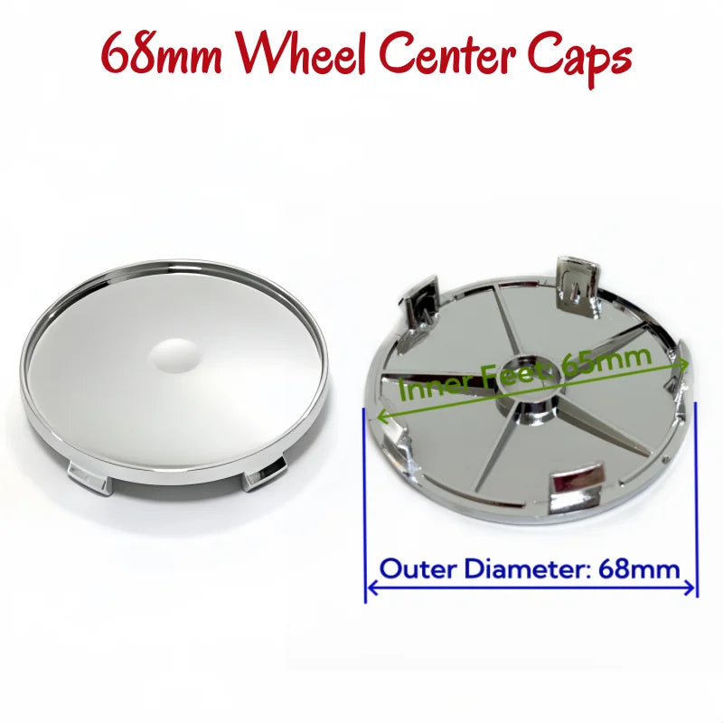 Universal Hub Caps 4-Piece Set - ABS PVC Blank Wheel Covers 48-68mm - image 6