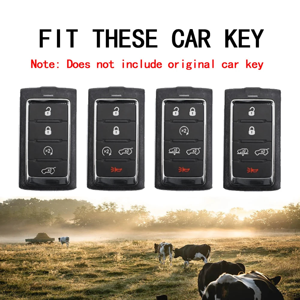 Premium Leather Key Fob Cover for Dodge RAM & Jeep Vehicles