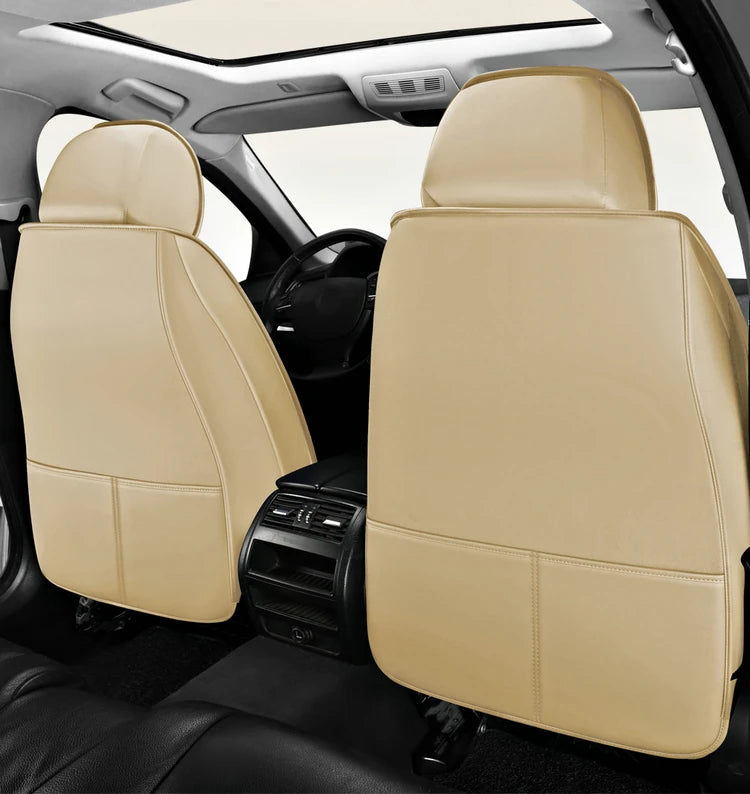 5-Seat Synthetic Leather Car Seat Cover Set with Lumbar Support