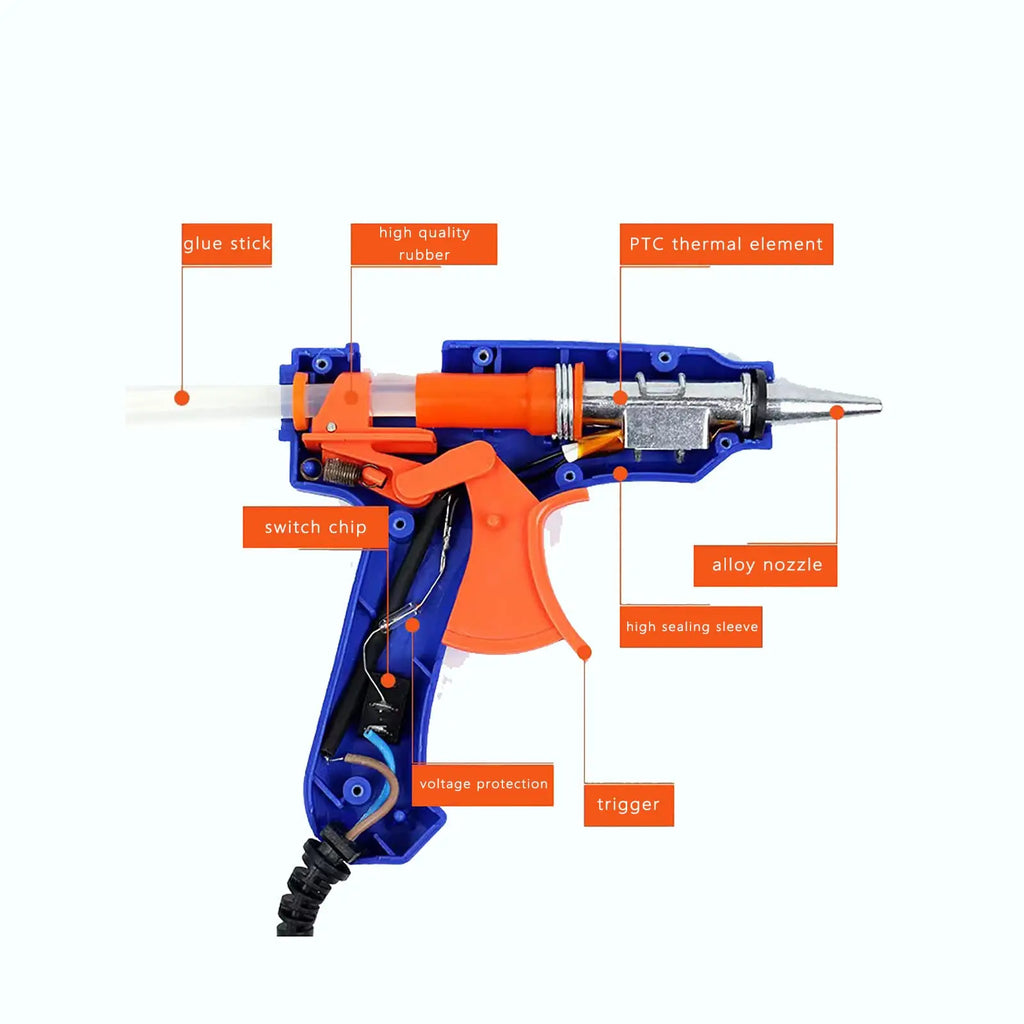 20W Hot Melt Glue Gun Kit – Fast Heating, Anti-Drip, 10 Glue Sticks - image 6