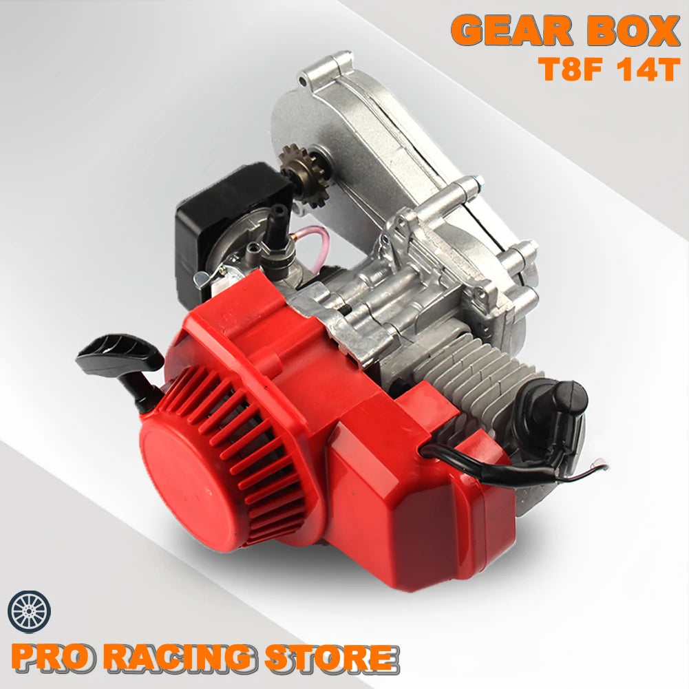 49cc 2-Stroke Engine with T8F 14T Gearbox for Pocket and Mini Dirt Bikes