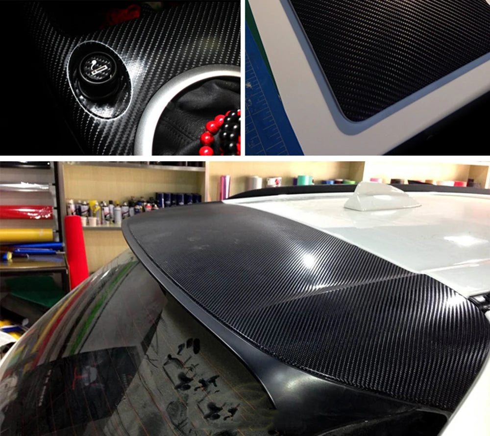 4D Carbon Fiber Vinyl Wrap Film Waterproof Car Motorcycle Sticker Roll - image 3