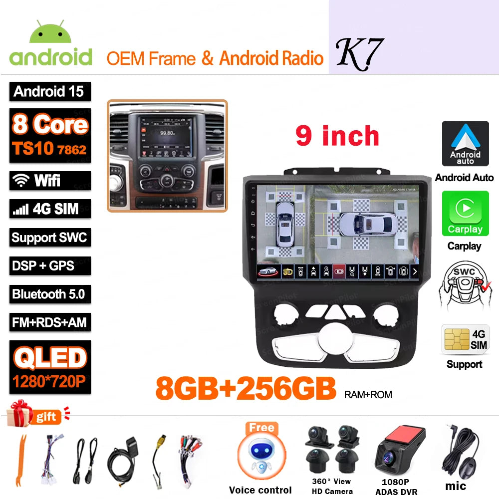 Android 16 Car Stereo Head Unit for Dodge Ram 1500 2500 3500 2013-2018 - image 38